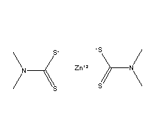 二甲基二硫代氨基甲酸锌分子式结构图