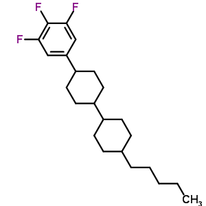 [反式(反式)]-1,2,3-三氟-5-(4'-戊基[1,1'-联环己烷]-4-基)-苯分子式结构图