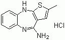 4-氨基-2-甲基-10H-噻吩[2,3-b][1,5]苯并二氮杂卓盐酸盐分子式结构图