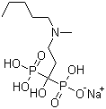 (1-羟基-3-(甲基戊基氨基)丙叉)二膦酸单钠盐分子式结构图