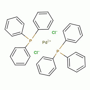 反-二(三苯基膦)二氯化钯(II)分子式结构图