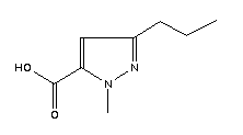 1-甲基-3-丙基-1H-吡唑-5-甲酸分子式结构图