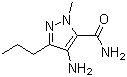 4-氨基-1-甲基-3-正丙基-1H-吡唑-5-羧酰胺分子式结构图