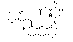 R-四氢罂粟碱-N-乙酰-L-亮氨酸盐分子式结构图