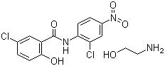 氯硝柳胺乙醇胺盐分子式结构图