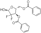 2-脱氧-2,2-二氟-3,5-二苯甲酰基-D-呋喃核糖分子式结构图