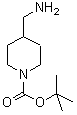 1-叔丁氧羰基-4-氨甲基哌啶分子式结构图