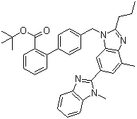 4'-[[1,4'-二甲基-2'-丙基(2,6'-联-1H-苯并咪唑)-1'-甲基]-[1,1'-联苯基]-2-羧酸叔丁酯分子式结构图