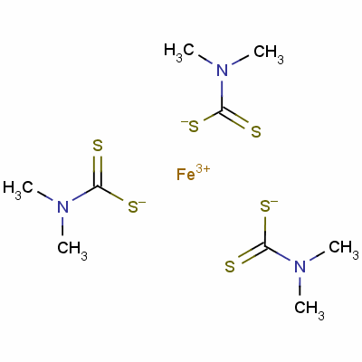 二甲基二硫代氨基甲酸铁分子式结构图