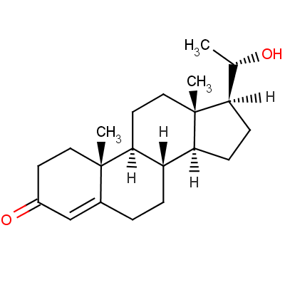 4-孕烯-20A-醇-3-酮分子式结构图