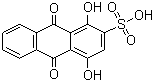 1,4-二羟基蒽醌-2-磺酸分子式结构图