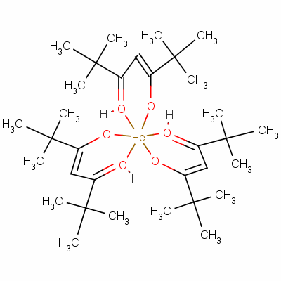 三(2,2,6,6-四甲基-3,5-庚二酮酸)铁分子式结构图