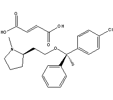 富马酸氯马斯汀分子式结构图