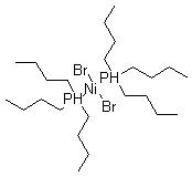 二溴二(三丁基膦)镍(II)分子式结构图