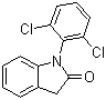 1-(2,6-二氯苯基)-2-吲哚酮分子式结构图