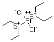 顺-二氯二(二乙基硫醚)铂(II)分子式结构图