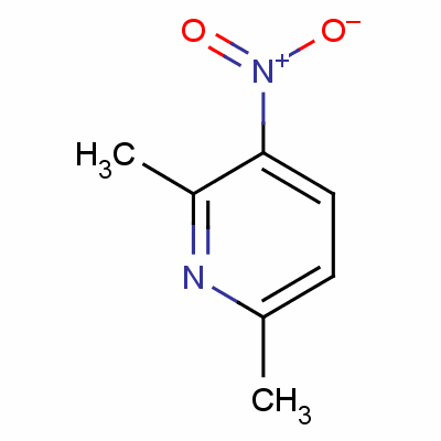 2,6-二甲基-3-硝基吡啶分子式结构图