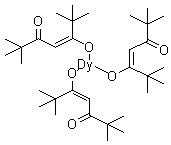 三(2,2,6,6-四甲基-3,5-庚二酮酸)镝(III)分子式结构图