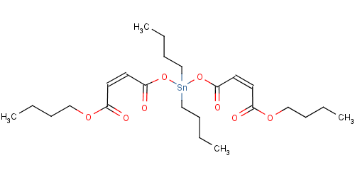 二马来酸丁酯二丁基锡分子式结构图