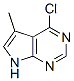 4-氯-5-甲基-7H-吡咯并[2,3-d]嘧啶分子式结构图