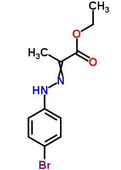 (E)-乙基-2-(2-(4-溴苯基)腙基)丙酸酯分子式结构图