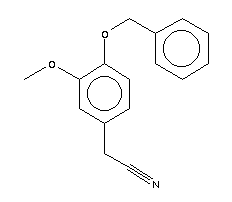 4-苯甲氧基-3-甲氧基苯基乙腈分子式结构图