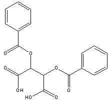 D-(+)-二苯甲酰酒石酸(无水物)分子式结构图