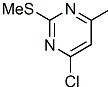 6-甲基-2-甲硫基-4-氯嘧啶分子式结构图