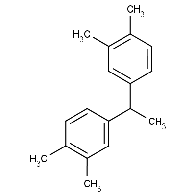 1,1-双(3,4-二甲基苯基)乙烷分子式结构图