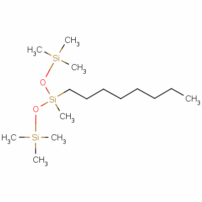 1,1,1,3,5,5,5-庚甲基-3-辛基三硅氧烷分子式结构图