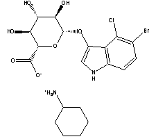 5-溴-4-氯-3-吲哚-β-D-葡萄糖苷酸分子式结构图