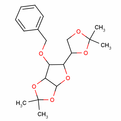 3-氧-苄基-1,2:5,6-二-氧-异亚丙基-α-D-呋喃葡萄糖苷分子式结构图