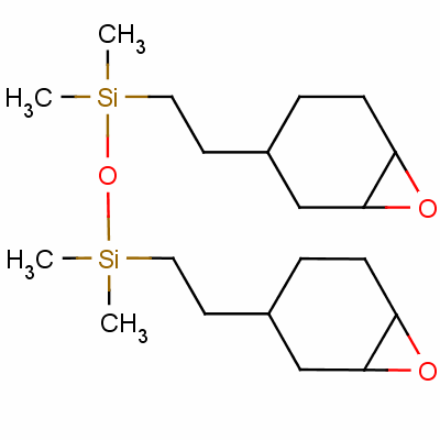 1,1,3,3-四甲基-1,3-双-[2-[7-氧化双环[4.1.0]庚-3-基]乙基]二硅氧烷分子式结构图