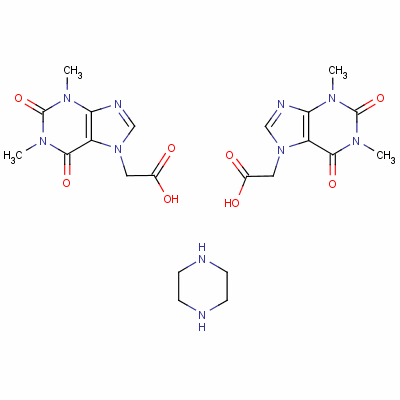 乙酸茶碱哌嗪盐分子式结构图