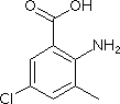 2-氨基-5-氯-3-甲基苯甲酸分子式结构图