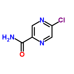 5-氯吡嗪-2-甲酰胺分子式结构图