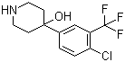 4-[4-氯-3-(三氟甲基)苯基]-4-哌啶醇分子式结构图