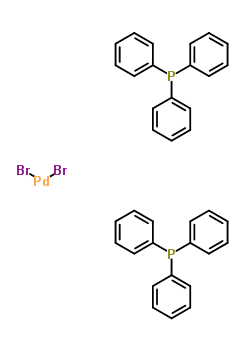 反式双(三苯基膦)二氯溴钯(II)分子式结构图