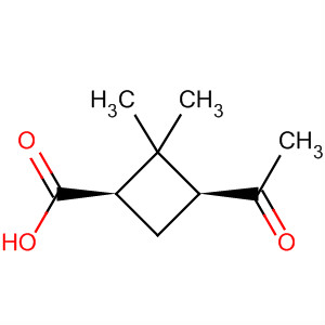 (1R,3S)-3-乙酰基-2,2-二甲基环丁烷羧酸分子式结构图