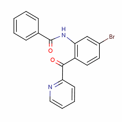 2-(2-苯甲酰胺-5-溴苯甲酰基)吡啶分子式结构图