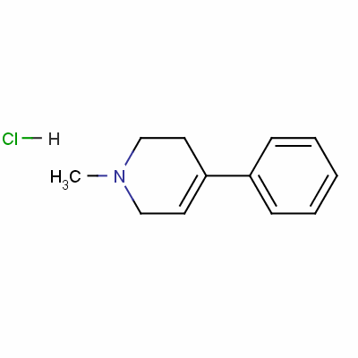 1-甲基-4-苯基-1,2,3,6-四氢吡啶盐酸盐分子式结构图