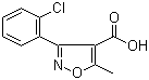 5-甲基-3-(2-氯苯基)-4-异恶唑甲酸分子式结构图