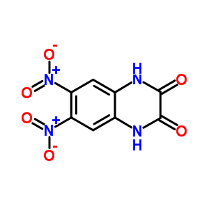 6,7-二硝基-1,4-二氢喹喔啉-2,3-二酮分子式结构图