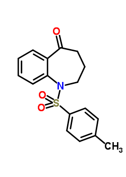 1,2,3,4-四氢-1-(4-甲基苯磺酰基)-1-苯并氮杂卓-5-酮分子式结构图