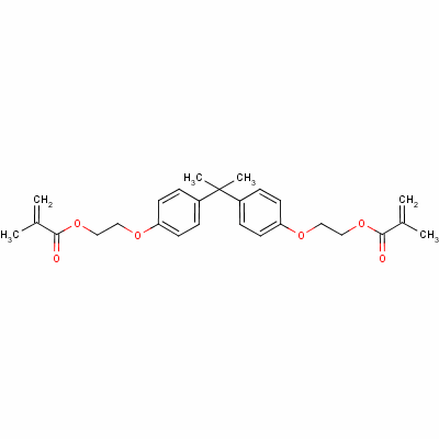 （1-甲基亚乙基）双（4,1-亚苯氧基-2,1-乙二基）二甲基丙烯酸酯分子式结构图