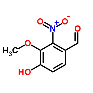 4-羟基-3-甲氧基-2-硝基苯甲醛分子式结构图