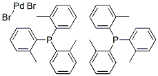 二溴双(三-o-甲苯基磷)化钯(II)分子式结构图