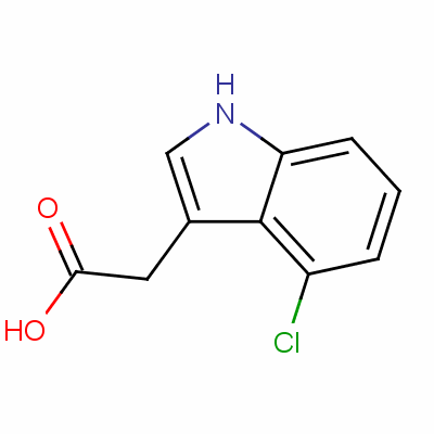 4-氯吲哚-3-乙酸分子式结构图