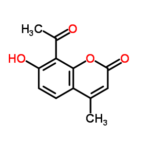 8-乙酰基-7-羟基-4-甲基-2H-1-苯并吡喃-2-酮分子式结构图