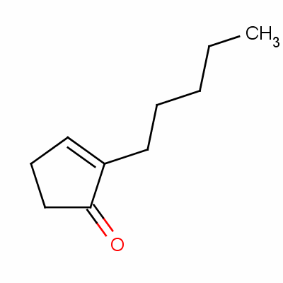 2-戊基-2-环戊烯-1-酮分子式结构图